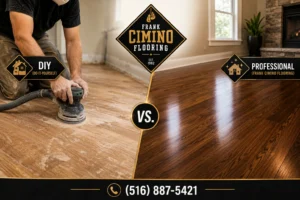 DIY vs professional hardwood floor refinishing comparison in a Long Island home