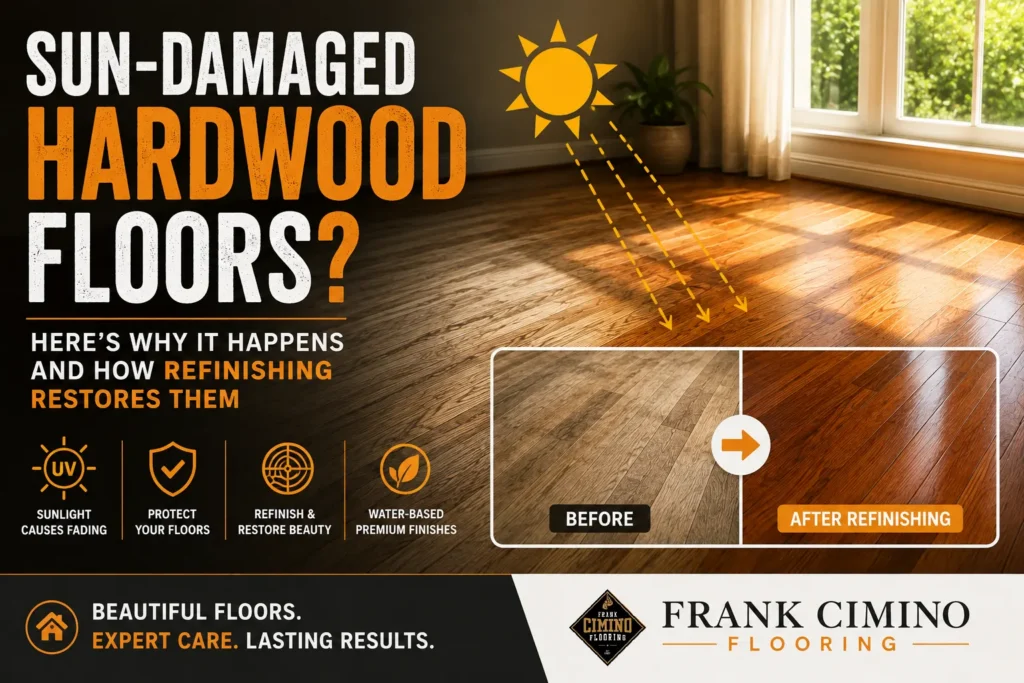 Sun-Damaged Hardwood Floors? Here's Why It Happens and How Refinishing Restores Their Beauty 1 Sun-Damaged Hardwood Floors on Nassau County Why It Happens and How Refinishing Restores Them